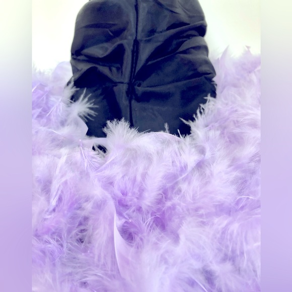 Witch hat Black Lavender feathers Natural. pleated19" Tall Crown 19" wide. - Picture 2 of 15